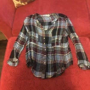 Francesca's plaid button down